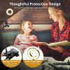 tClip-On Gooseneck Desk Lamp with LED Ring Light in Black
