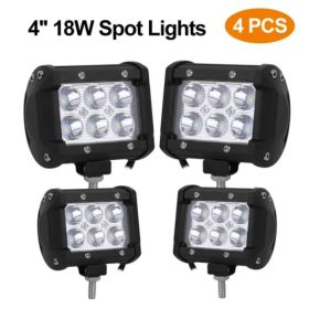 4 PCS 4in 18W Dual Row LED Pod Cube Light (Option: Style1)