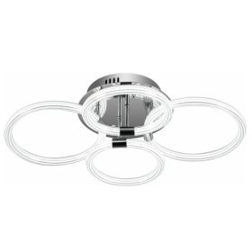 Modern LED Flush Mount Ceiling Light With Dimmable Remote Control (Option: Chrome Plateing)