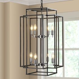 8 Lantern Tiered Chandeliers (Option: Black)