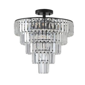 Large Black Crystal Contemporary Style Chandelier (Option: Black)
