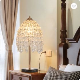 19 Inch Height Elegant Crystal Table Lamp Vintage Waterfall Design (Option: Gold)