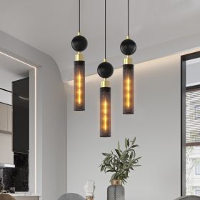Modern Black Wrought Iron Pendant Light, Adjustable Cord Pendant Fixture (Option: Black)